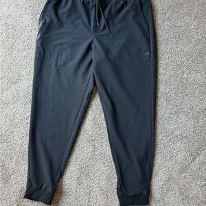 RBX Black Joggers with Tapered Fit and Elastic Waist